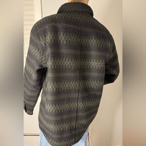 Roark Hebrides Shirt Jacket Wool Blend Fleece Lined Shirt Mens M Charcoal Olive